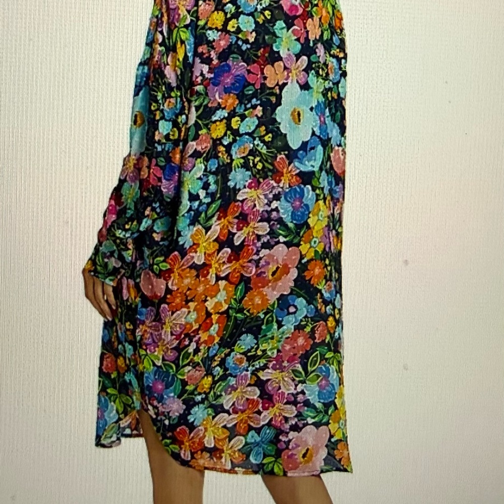 Johnny Was Long Shirt Dress- Wild Bloom- SM - Picture 3 of 7